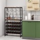 Freestanding wine bakers rack with 4-tier wine storage and stemware racks, perfect for home bar or kitchen organization.