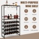 Freestanding wine bakers rack with 4-tier storage, stemware racks, and robust metal frame for home bar or kitchen use.