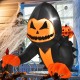 Inflatable 3.3ft pumpkin head ghost with LED lights, perfect for Halloween yard decor and spooky party atmospheres.