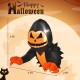 3.3ft inflatable pumpkin head ghost peeking out with claws, ideal for spooky Halloween window displays and decorations.