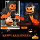 Inflatable 3.3ft pumpkin head ghost decoration with LED lights, perfect for Halloween parties and yard displays.