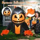 3.3ft inflatable pumpkin head ghost with LED lights, perfect for Halloween yard decor and spooky celebrations.