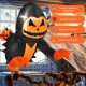 3.3ft inflatable pumpkin head ghost decoration with LED lights, perfect for Halloween parties and outdoor displays.