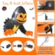 3.3ft inflatable pumpkin head ghost with LED lights, perfect for Halloween yard decorations and easy to inflate.