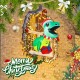 Inflatable Christmas dinosaur decoration with LED lights, designed for indoor and outdoor use, secured by suction cups.