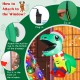 Inflatable Christmas dinosaur decoration with LED lights, made of durable polyester, secured with suction cups for.