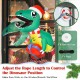Inflatable Christmas dinosaur decoration with LED lights, secured by suction cups, perfect for indoor or outdoor use.