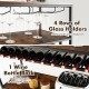 Wine rack table featuring 4 rows of glass holders for 20 glasses and a rack for 14 wine bottles, ideal for dining areas.