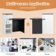 Front reception office desk in black and white with adjustable shelf and lockable drawer, ideal for office and retail.