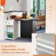 Front reception office desk in black and white with adjustable shelf, lockable drawer, and oval tabletop for versatile.