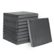 Stack of 10 gray seat cushions made with gel memory foam, featuring a breathable design and non-slip bottom for comfort.
