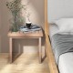 Natural teak wood bath spa stool with slat design, anti-slip foot pads, perfect for indoor or outdoor use.