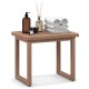 Natural teak wood bath spa stool with non-slip foot pads, ideal as a side table or storage shelf for indoor and outdoor.