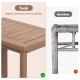 Natural teak wood bath spa stool with slat design and non-slip foot pads, ideal for indoor and outdoor use.