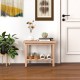 Teak shower bench with a 2-tier storage shelf, showcasing natural wood design for indoor or outdoor use.