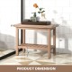 Teak shower bench with 2-tier storage shelf, 21 inches, featuring a ventilated slat design for indoor or outdoor use.