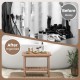 Teak shower bench with a 2-tier storage shelf, showcasing a stylish and organized bathroom setup for versatile use.