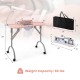 Manicure nail table in pink with bendable LED lamp, built-in dust collector, and 66 lbs weight capacity for easy.