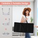 Foldable manicure nail table in pink with USB LED lamp, dust collector, and carrying bag for easy transport and storage.