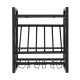 Wall-mounted wine rack featuring a spacious top, slanted design for 10 bottles, and 3 rows for 12 glasses.