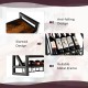 Wall-mounted wine rack with slanted design, holding 10 bottles and 12 glasses, featuring a reliable metal frame for.