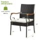 Single chair from the 5 Pieces Patio Rattan Dining Set, featuring PE rattan, acacia wood armrests, and ergonomic design.