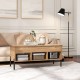 Living room central table with lifting tabletop, natural wood finish, and metal legs, perfect for storage and workspace.