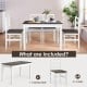 Compact kitchen dining set featuring a walnut table and four chairs with cushions, perfect for family dining.