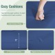 Navy seat cushion set featuring high-density fillings and zippers for easy maintenance, designed for the oversized.