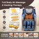 Provox 27-Comfort 2D Full Body Massage Chair in brown with waist heating and 30 airbags for soothing relaxation.