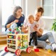 Colorful 6-in-1 developmental learning toy with bead maze, designed for toddlers to recognize animals and learn numbers.