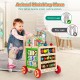 6-in-1 developmental learning toy with bead maze, designed for babies to learn numbers and animals while promoting.