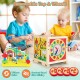 6-in-1 developmental educational toy with bead maze, featuring animal recognition and number learning for toddlers.