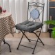 U-shaped gray chair pad with a textured surface, providing comfort and support for dining or office use.