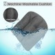 U-shaped gray chair pad cushion with tufted design, machine-washable, ideal for dining or office use.