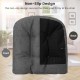 U-shaped gray chair pad with non-slip back, featuring a textured front for comfort and style in dining or office.