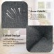 Close-up of gray linen fabric U-shaped chair pad, showcasing tufted design and breathable, wear-resistant material.