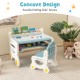Kids drawing table and chair set in blue with spacious tabletop, watercolor pens, and ergonomic design for safety and.