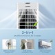 3-in-1 evaporative air cooler in white with remote, featuring 3 wind modes and 2 ice packs for enhanced cooling.