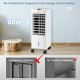 3-in-1 evaporative air cooler in white with remote, featuring 3 wind modes and no installation required for easy use.