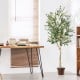 6 feet artificial olive tree with 1264 leaves and 72 fruits in a cement pot, ideal for indoor decoration.