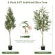 6-foot artificial olive tree with 1264 leaves and 72 fruits in a cement pot, ideal for indoor and outdoor decoration.