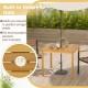 Square acacia wood outdoor dining table featuring a built-in 1.9" umbrella hole, perfect for garden or patio use.