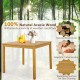 Square acacia wood outdoor dining table with umbrella hole, weather-proof, spacious for 4, ideal for garden or patio.