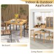 Square acacia wood outdoor dining table with umbrella hole, ideal for 4 persons, perfect for backyard or living room.