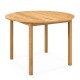 Round outdoor dining table made of acacia wood, spacious for 4 persons, featuring a durable waterproof surface.