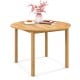Round outdoor dining table made of acacia wood, spacious for 4 persons, perfect for yard or garden use.