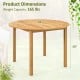 Round outdoor dining table made of acacia wood, 44" diameter, 30" height, perfect for 4-person gatherings.