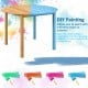 Large round outdoor dining table made of acacia wood, featuring a paintable surface for custom designs, perfect for 4.