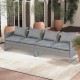 Gray 2-piece patio sofa set with soft cushions, sturdy metal frame, ideal for outdoor use in gardens or backyards.